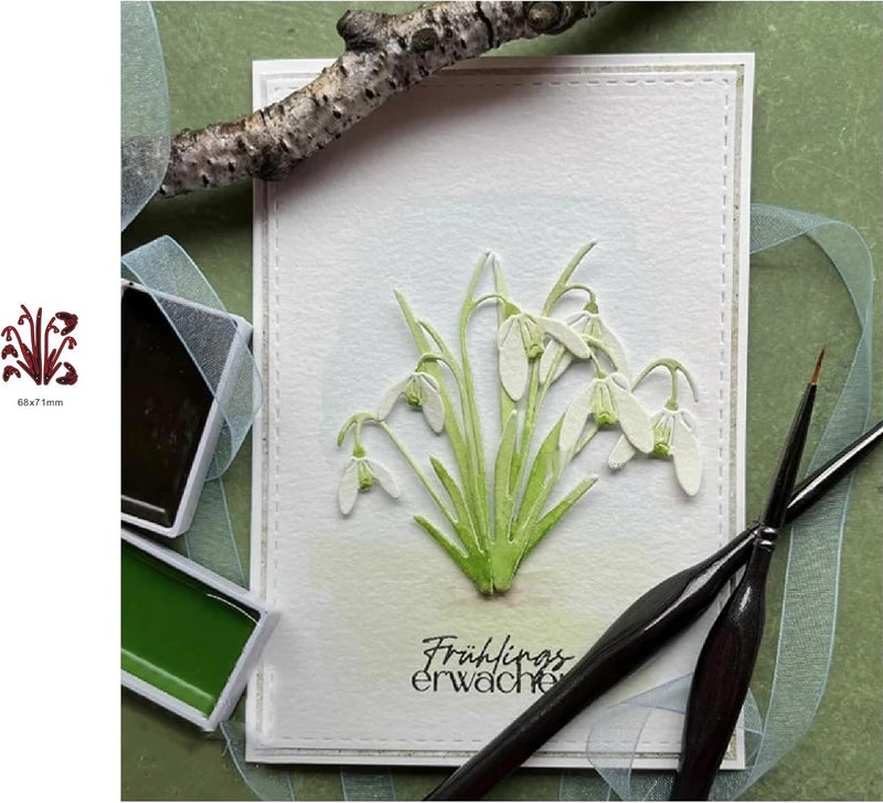 Lapoo Metal Cutting Die for Scrapbooking, 3D Backgrounds Frame New Cutting Dies DIY Album Card Making Decor Paper Craft Metal Die Cuts Party Wedding Decorations (Herbal A 2.8 x 2.5 in) - Image 2